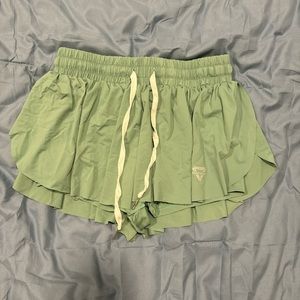 Flowy green athletic shorts